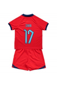 Fotbalové Dres Anglie Bukayo Saka #17 Dětské Venkovní Oblečení MS 2022 Krátký Rukáv (+ trenýrky)